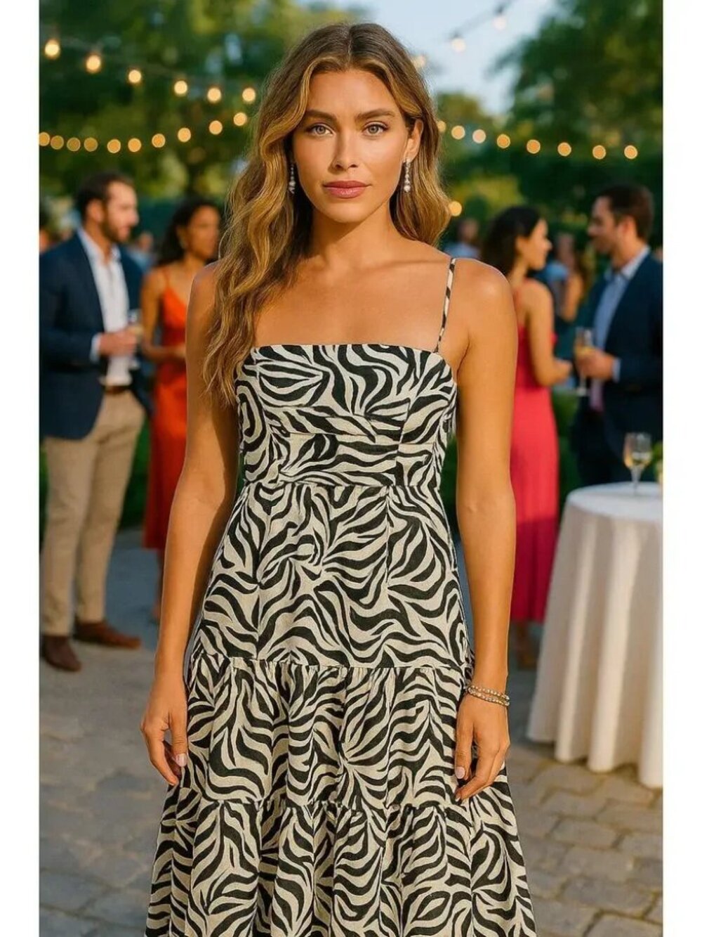 La Ligne Sofia Dress Zebra Stripe